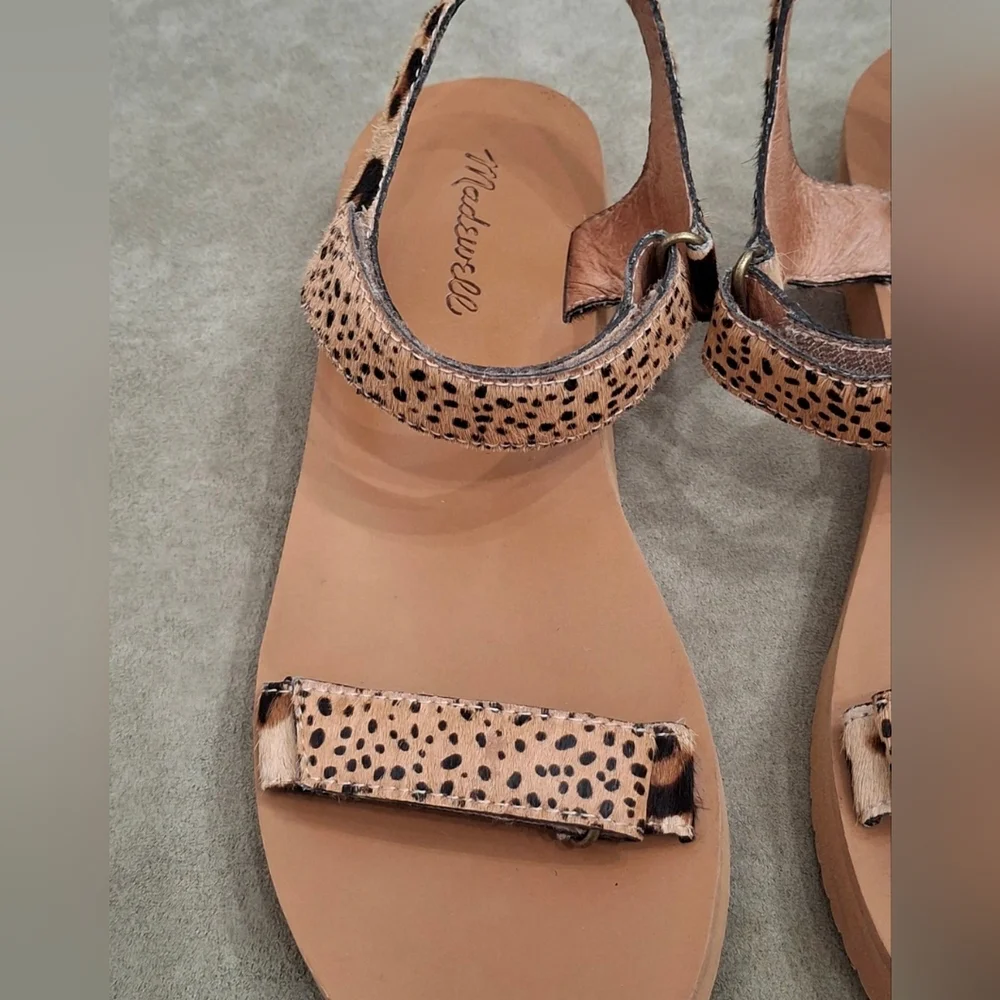Madewell "THE MAGGIE SPOT MIX CALF HAIR Amber Dune Multi Sandal - Picture 4 of 6